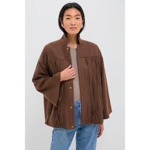 TUCKERNUCK Chocolate Suede Fringe Marant Shirt Jacket Size XL NWT
